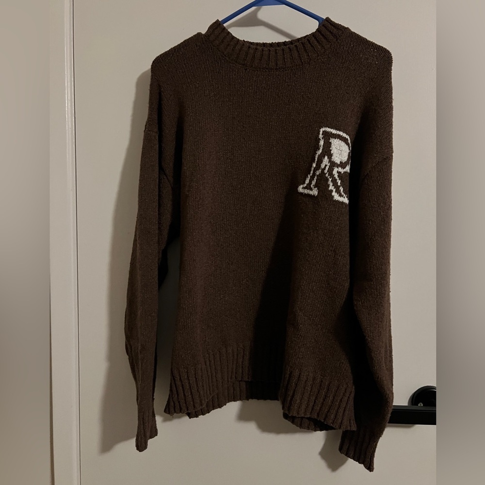 Represent Initial Boucle Sweater in Brown by Represent in Size Medium